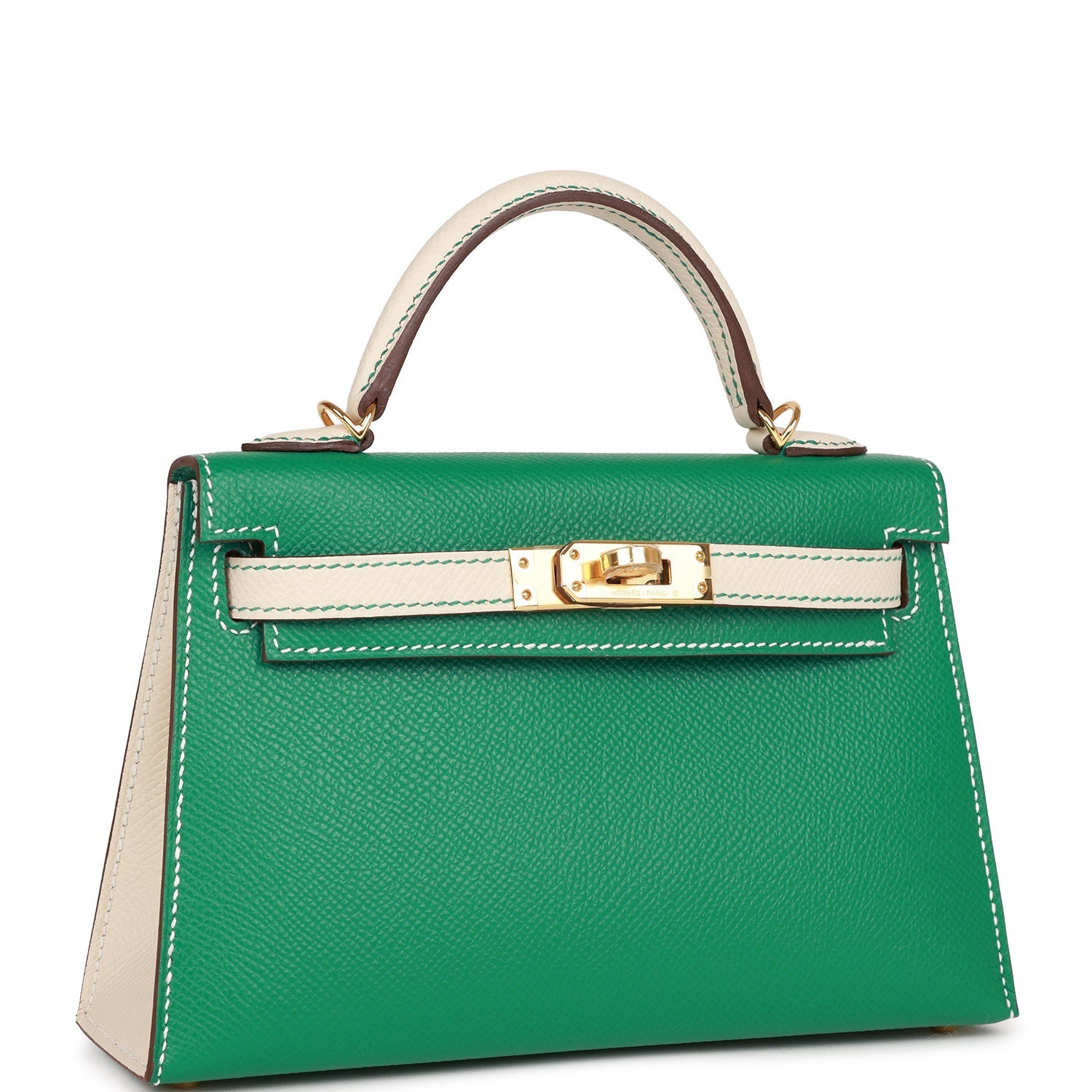 Hermès Special Order (HSS) Kelly Sellier 20 Vert Jade and Craie Epsom Gold Hardware