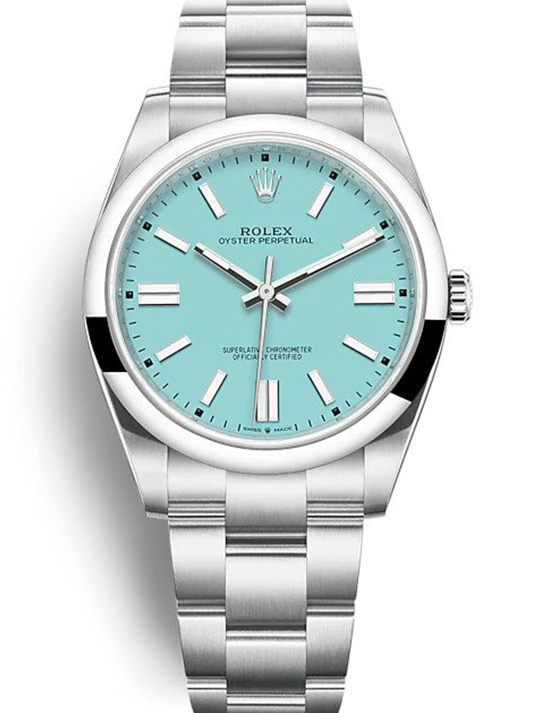 Replica Rolex Oyster Perpetual Lady 41mm Turquoise Blue Dial 124300