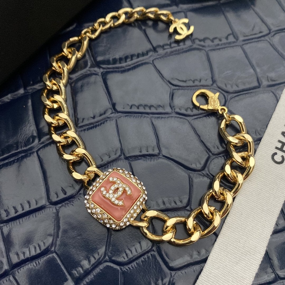 Candy Color Square Rhinestone Bracelet