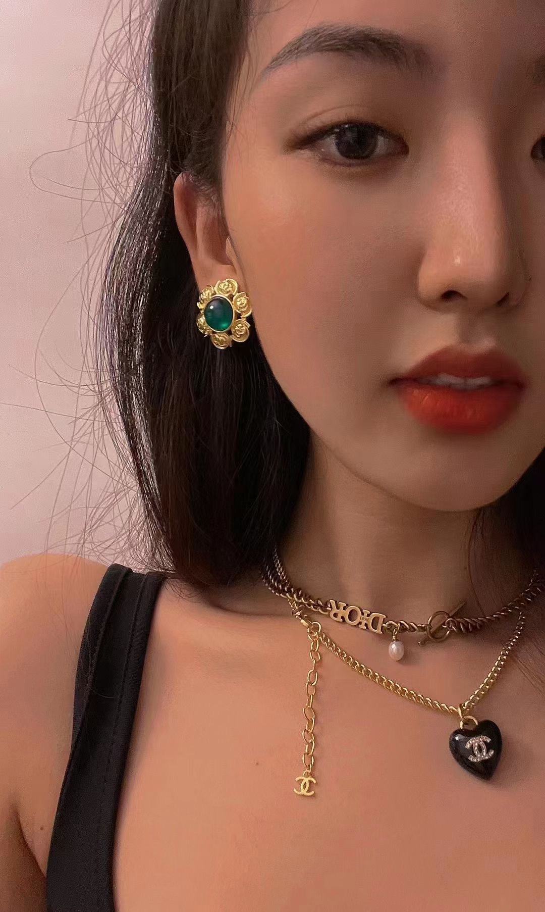 Classic Carved Emerald Earrings