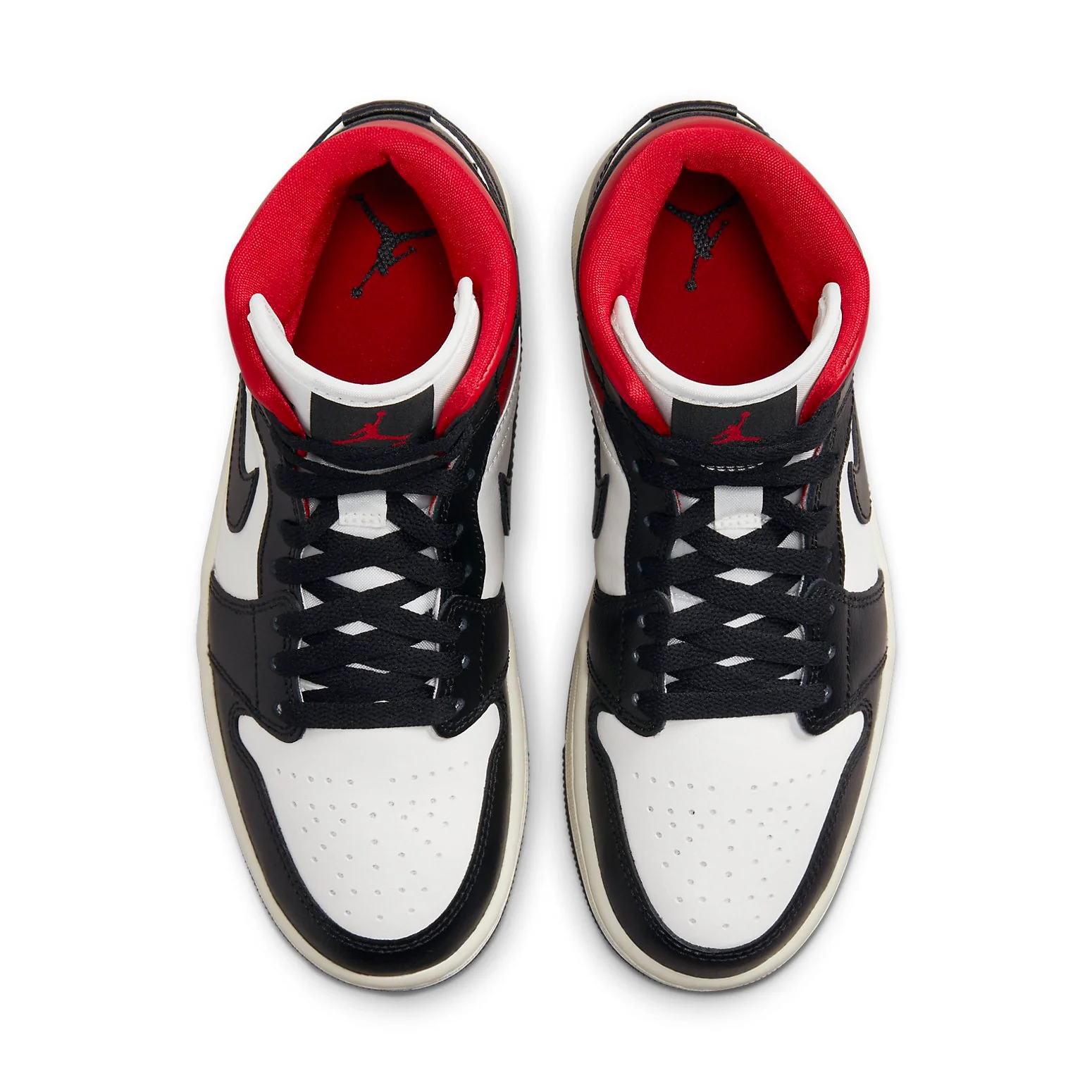 (WMNS) Air Jordan 1 Mid 'Black Sail Gym Red' BQ6472-061