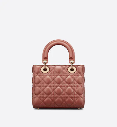 SMALL LADY DIOR MY ABCDIOR BAG Rust-Colored Cannage Lambskin