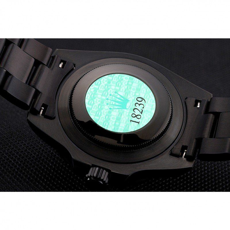 Swiss Rolex GMT Master II Black Dial Blue And Black Bezel Black PVD Case And Bracelet PR18239