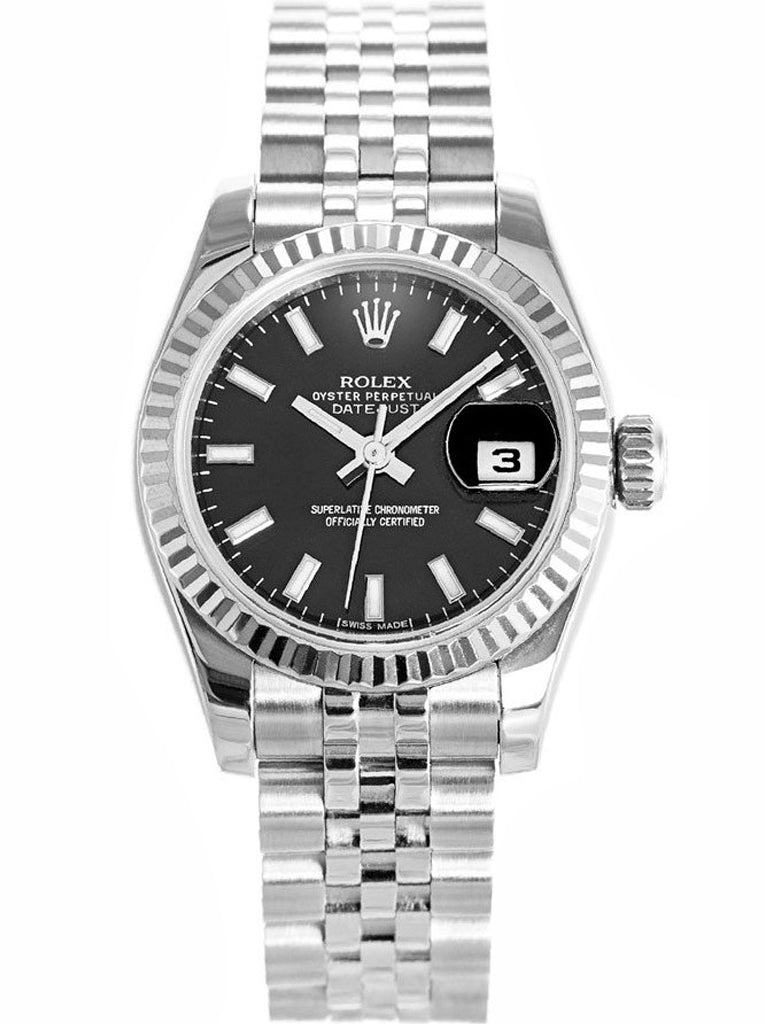 Replica Rolex Datejust 26mm Black Dial 179174