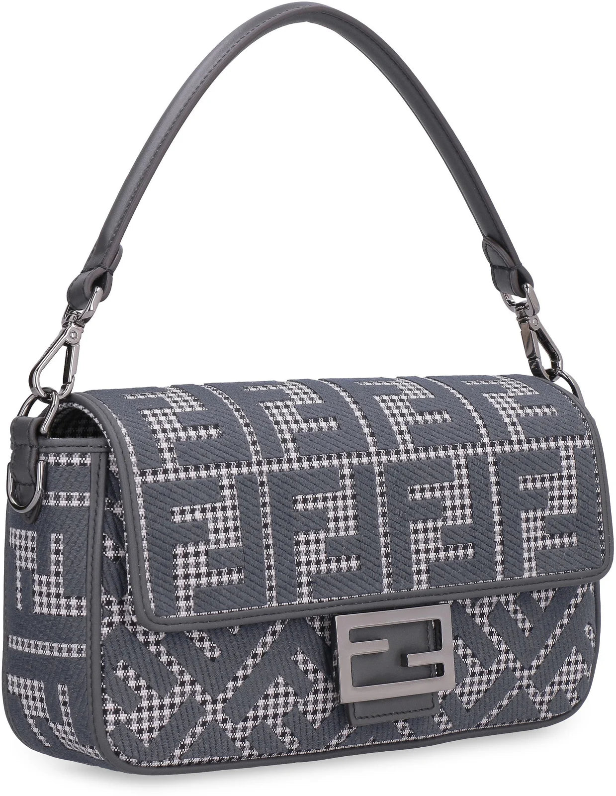 Fendi Baguette FF Embroidered Shoulder Bag