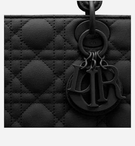 SMALL LADY DIOR MY ABCDIOR BAG Black Ultramatte Cannage Calfskin