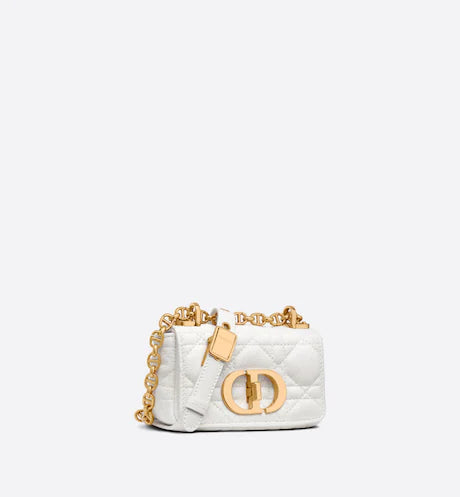 MICRO DIOR CARO BAG Latte Supple Cannage Calfskin