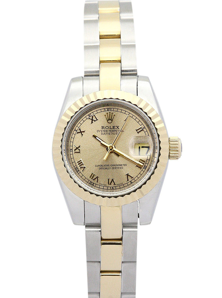 Replica Rolex Lady-Datejust 26mm Yellow Gold Dial 179163