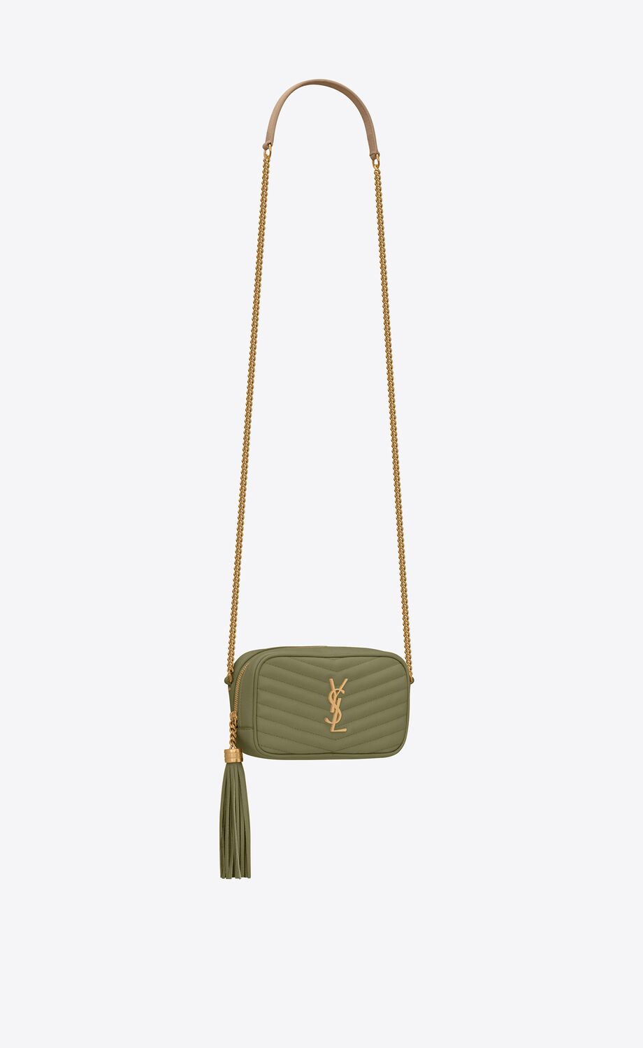 YSL Lou Mini Bag in Quilted Grain de Poudre Embossed Leather