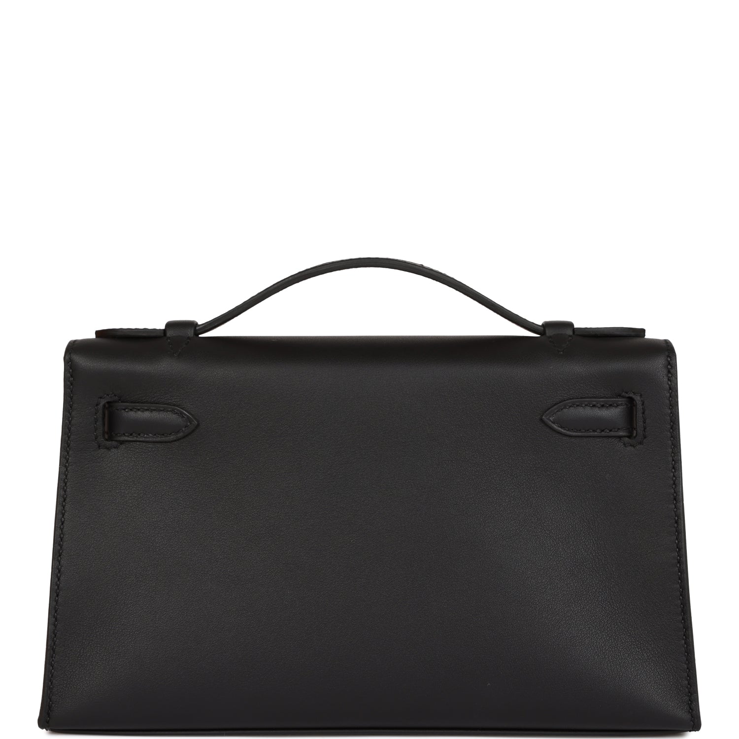 Hermès Kelly Pochette Black Swift Palladium Hardware