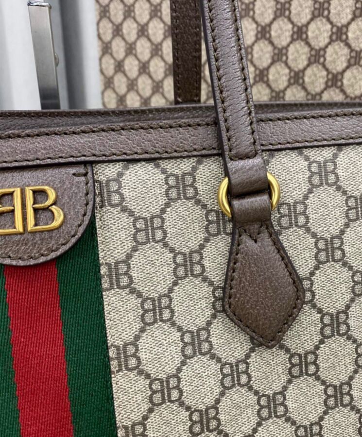 Balenciaga Hacker Medium Tote Bag Dark Coffee