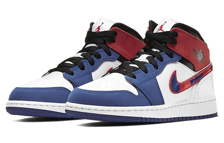 (GS) Air Jordan 1 MID SE 'Multicolored Swoosh' BQ6931-146