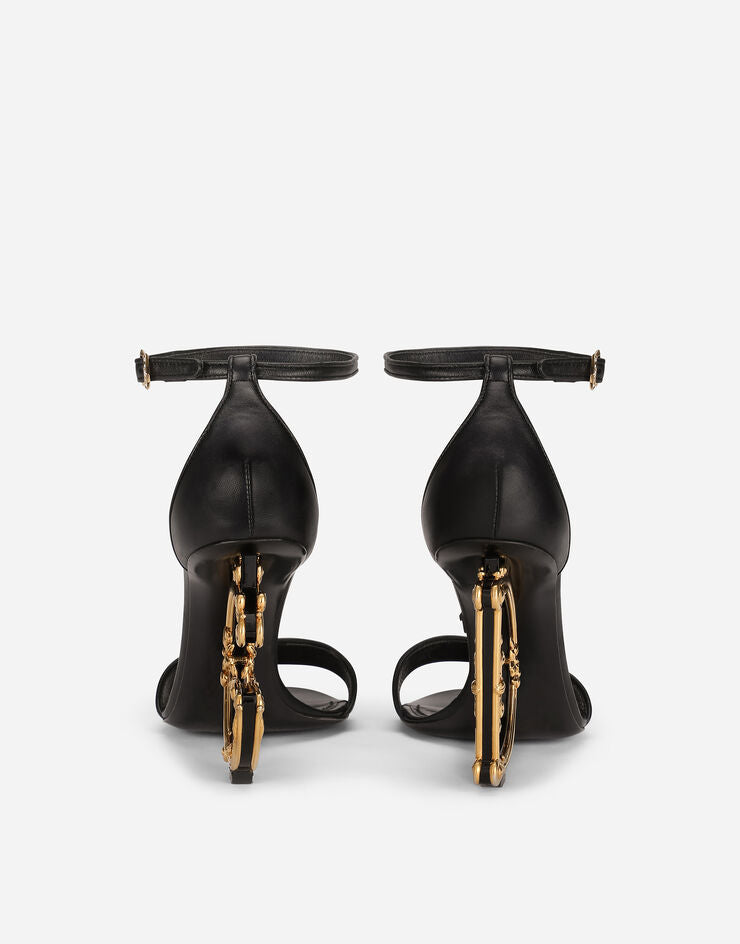 Nappa leather sandals with baroque DG detail