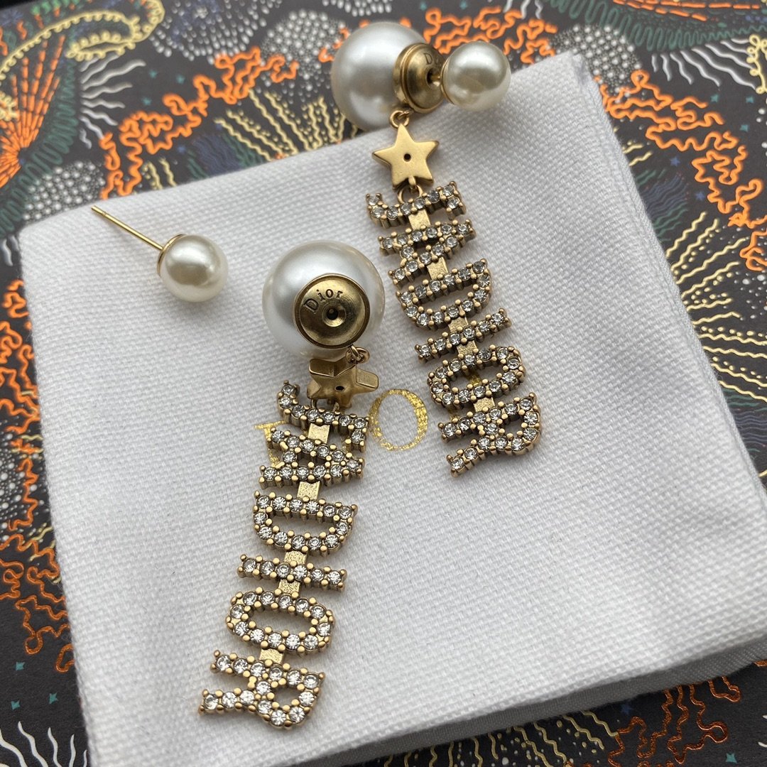 High-end Luxury Pearl Crystal Pendant Earrings