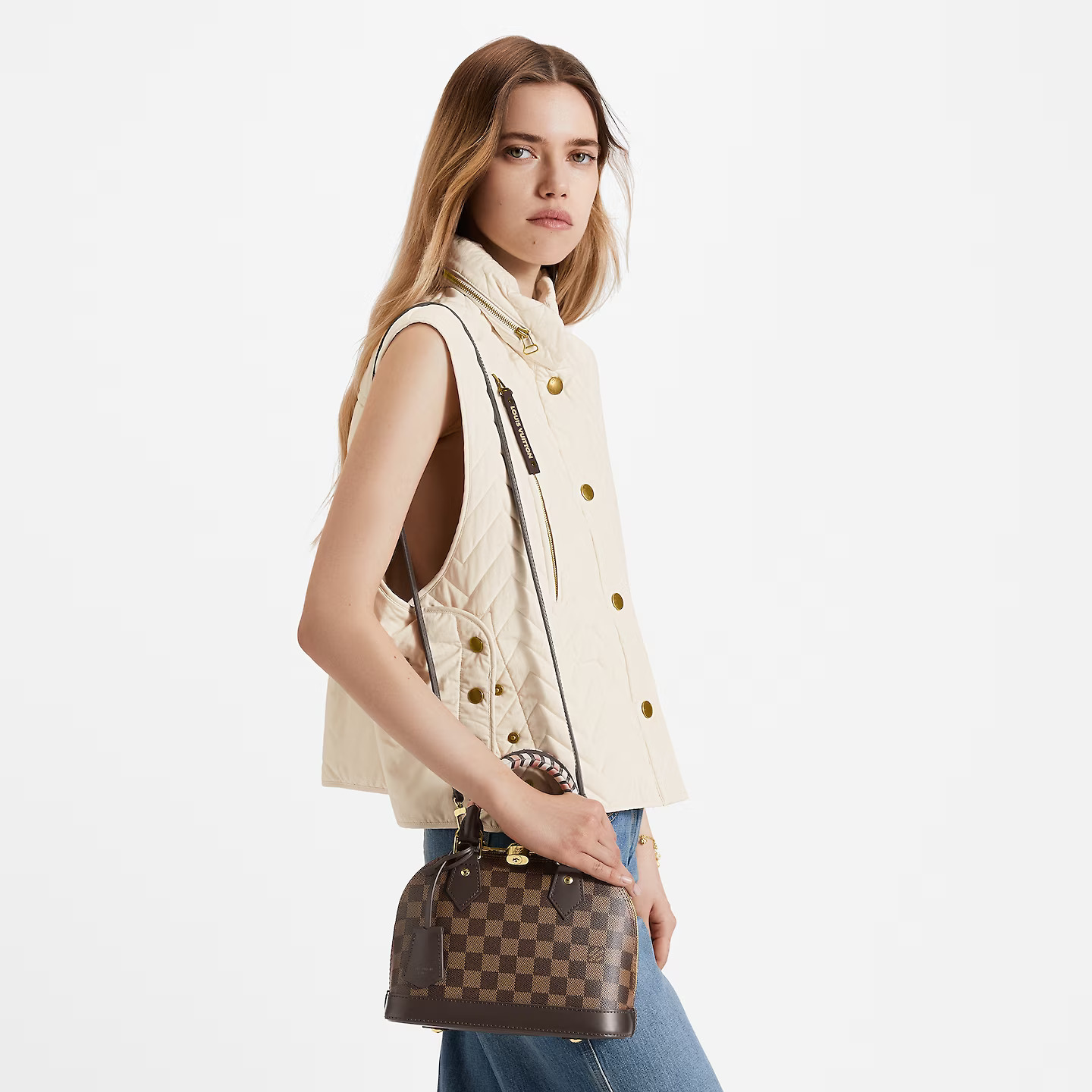 Louis Vuitton Damier Ebene coated canvas N40447 Braided Alma BB