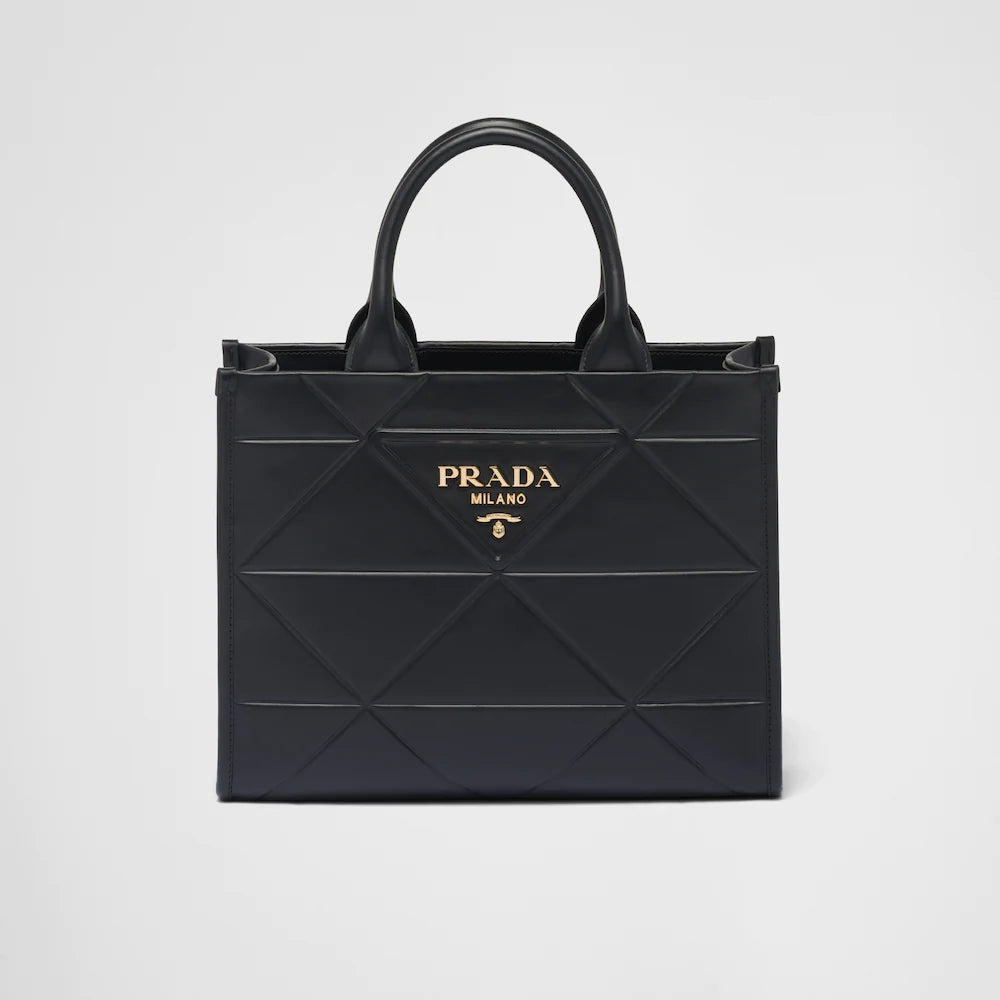 Prada Small leather Symbole bag with topstitching - Black