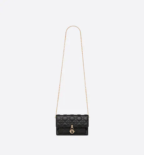 LADY DIOR CHAIN POUCH Black Cannage Lambskin
