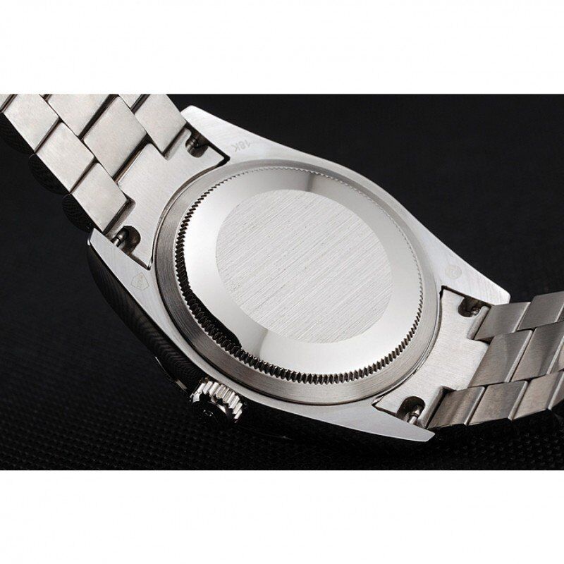 Swiss Rolex Day-Date Diamond Pave Dial And Bezel And Stainless Steel Bracelet