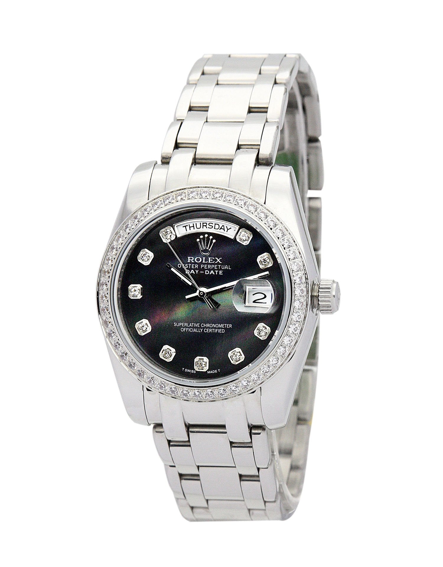 Replica Rolex Day-Date 36mm Black Dial 118346