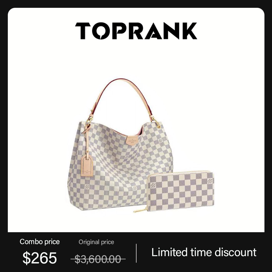 LV Louis Vuitton Graceful MM long wallet 2-piece set deals Ref: N42233 + N41660