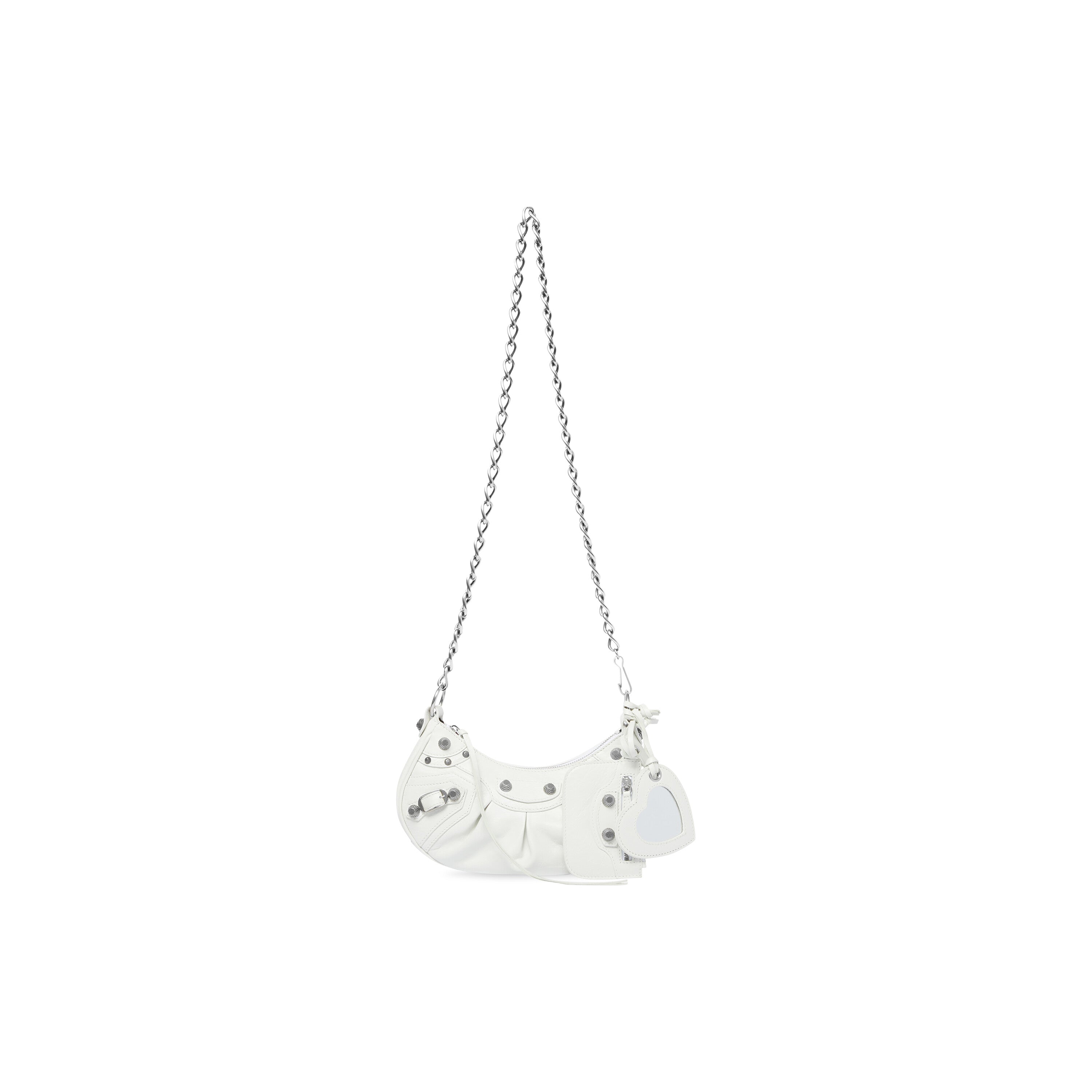 WOMEN'S LE CAGOLE XS SHOULDER BAG WITH CHAIN IN OPTIC WHITE