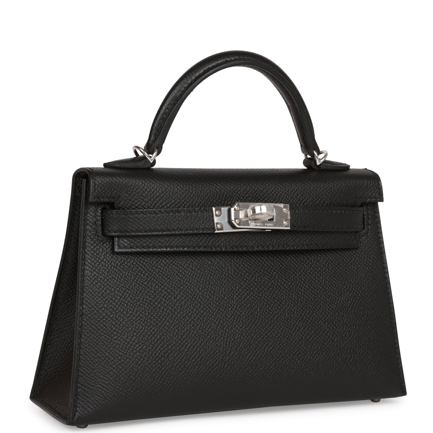 Hermès Kelly Sellier 20 Black Epsom Palladium Hardware