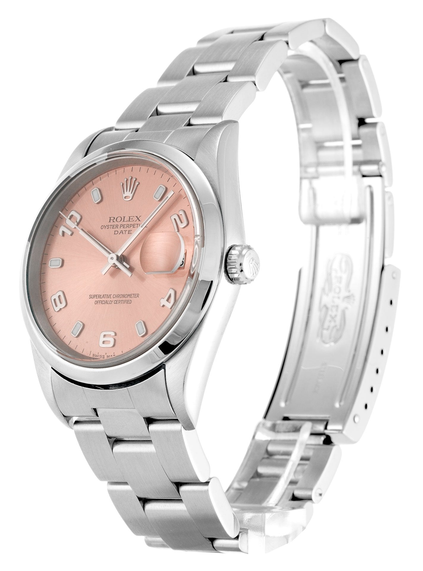 Replica Rolex Oyster Perpetual Date 34mm Salmon Dial 15200