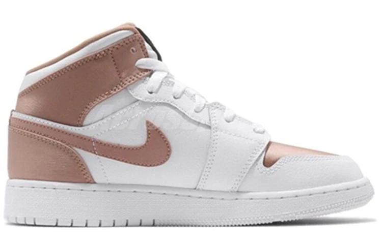 (GS) Air Jordan 1 Mid 'White Rose Gold' 555112-190