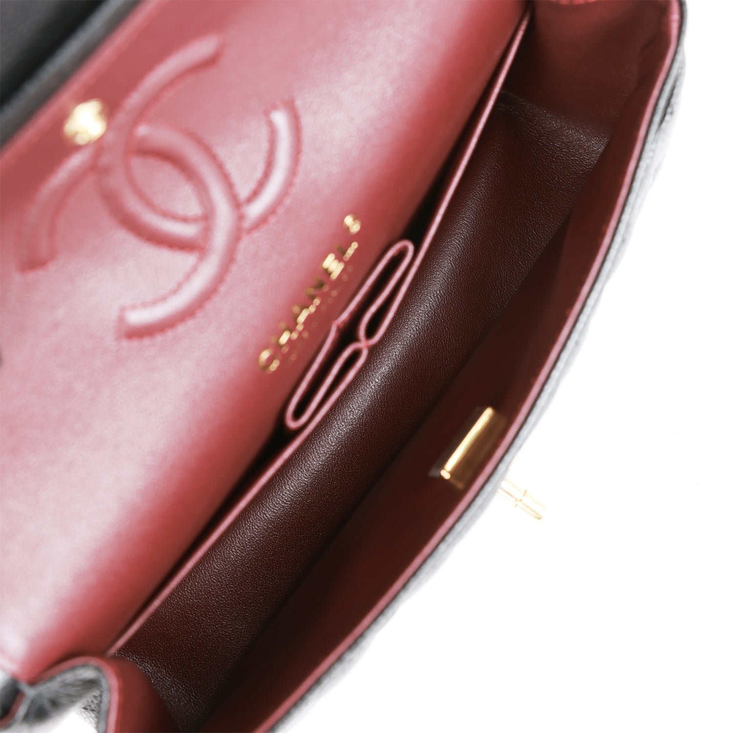 Small Classic Double Flap Black Caviar Gold Hardware