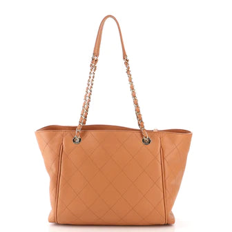Chanel CC Open Shopping Tote Stitched Leather Large