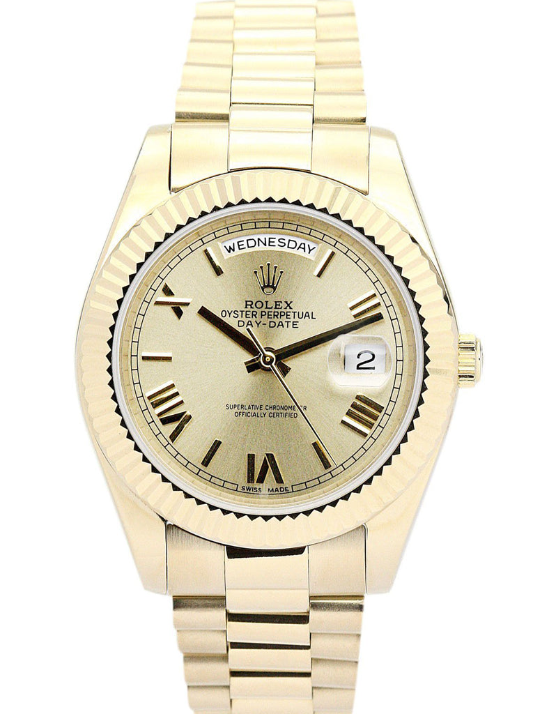 Replica Rolex Day-Date II 41mm Gold Dial 218238