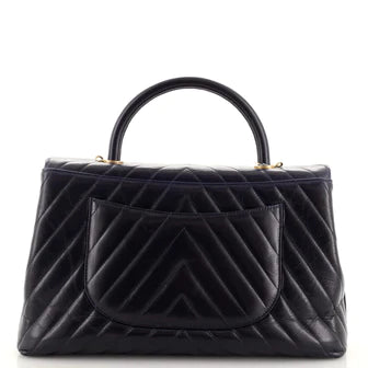 Coco Top Handle Bag Chevron Calfskin Medium