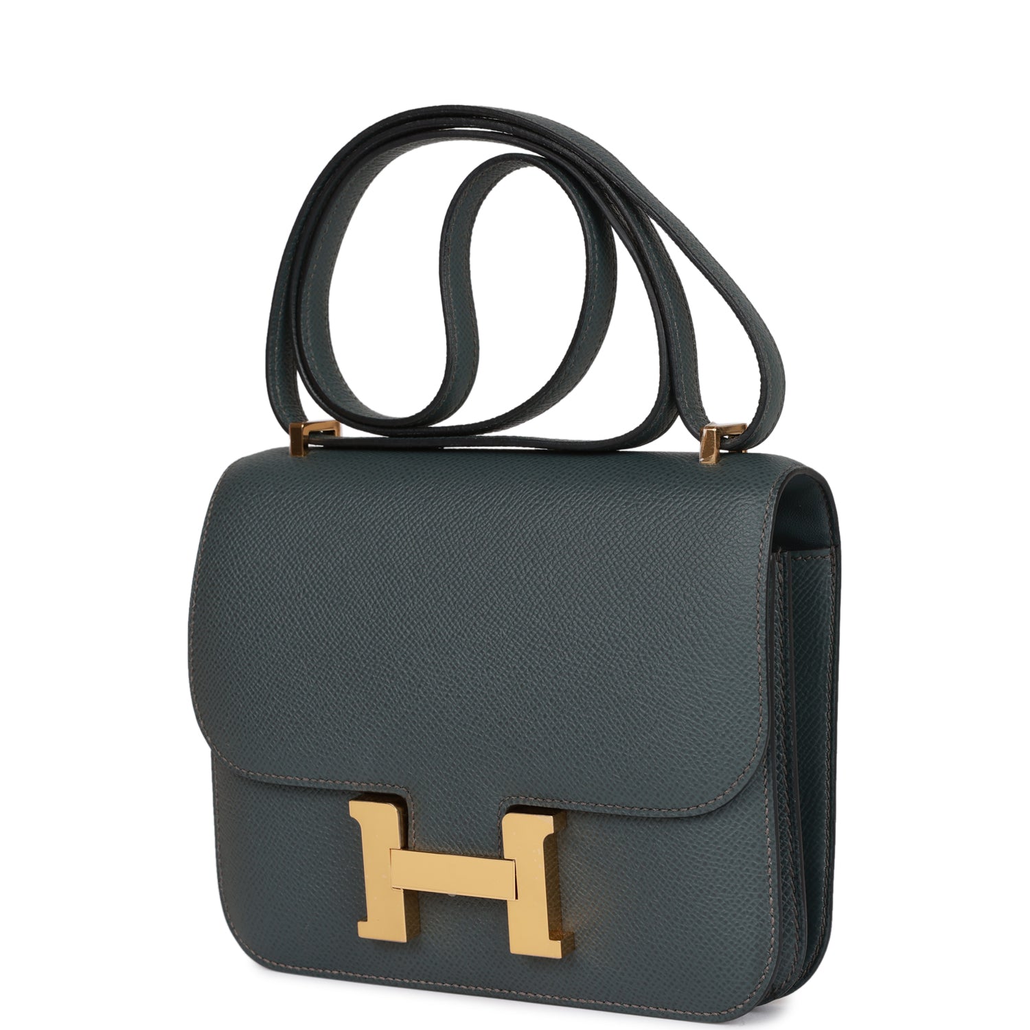Hermès Constance 18 Bleu Orage Epsom Gold Hardware