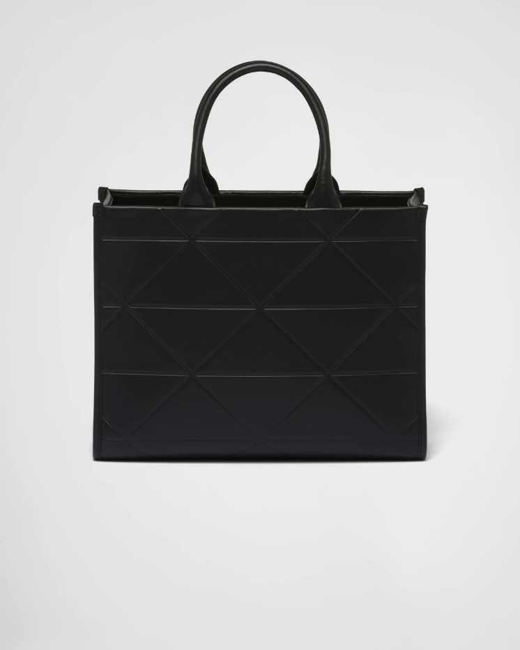 Prada Medium leather Symbole bag with topstitching - Black
