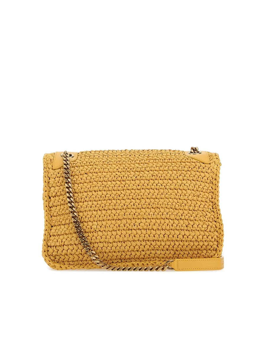 YSL Niki Medium Chain Bag in Raffia and Leather