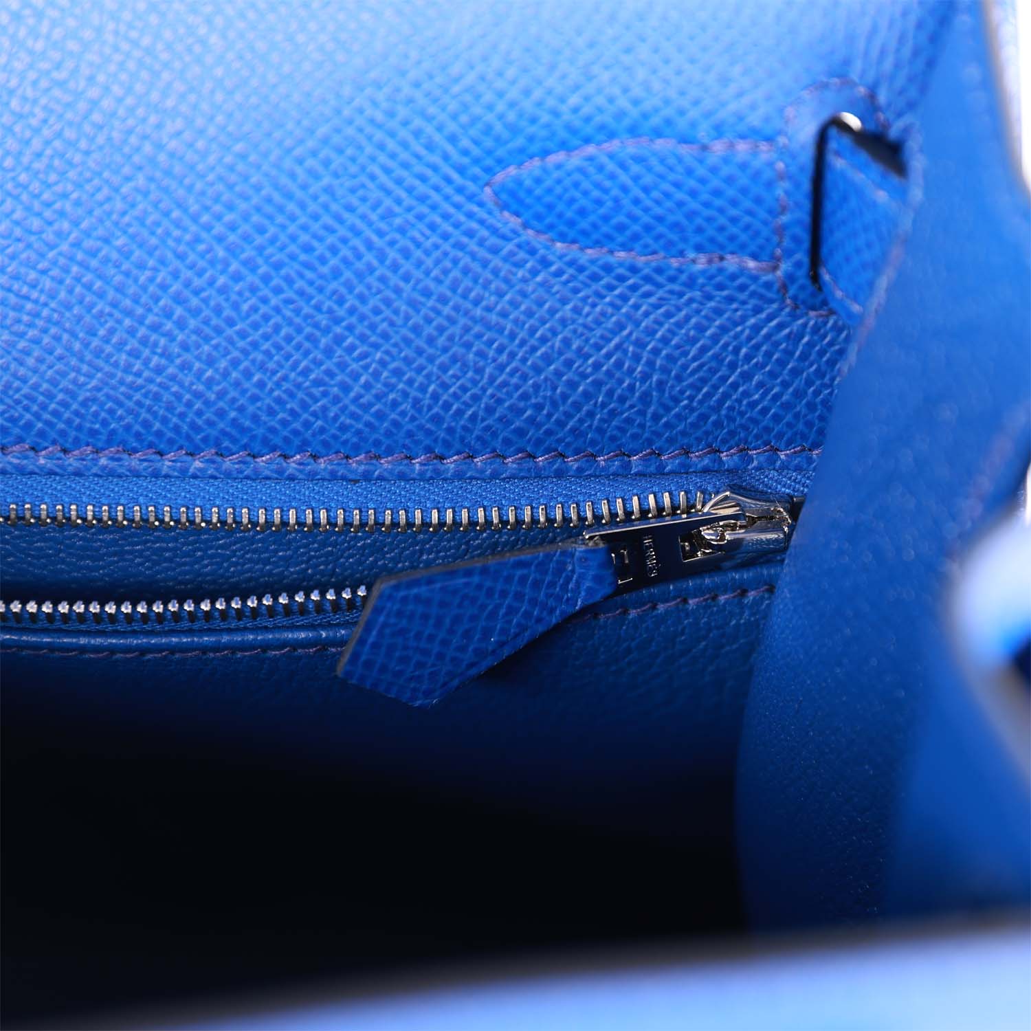 Hermès Bleu Royal Epsom Sellier Kelly 28cm Palladium Hardware