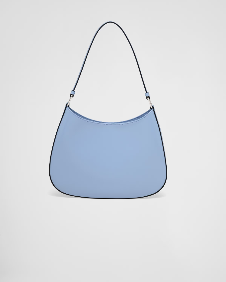 Prada Cleo brushed leather shoulder bag - Celeste