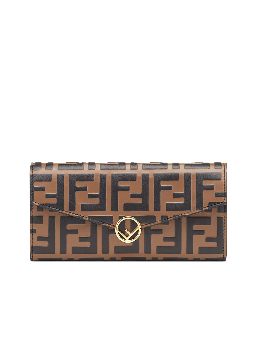 Fendi Continental Brown Leather Wallet