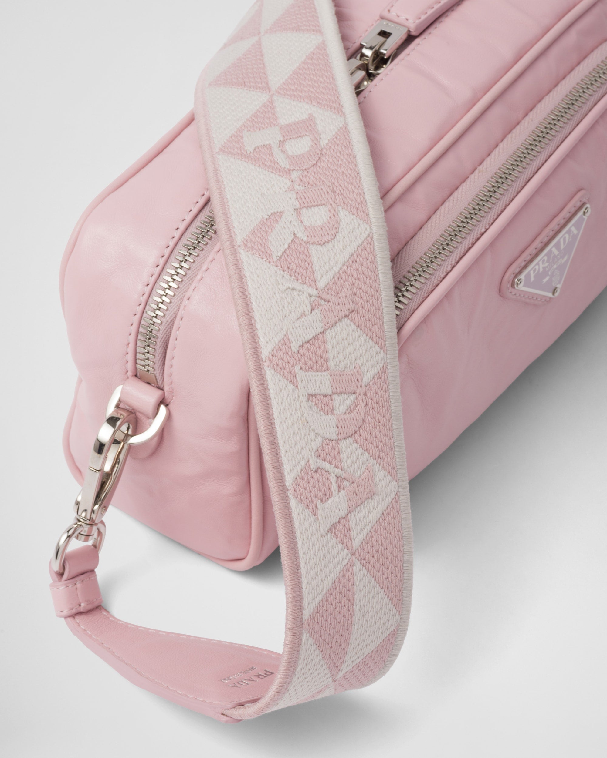 Prada Nappa antique leather multi-pocket shoulder bag - Alabaster Pink