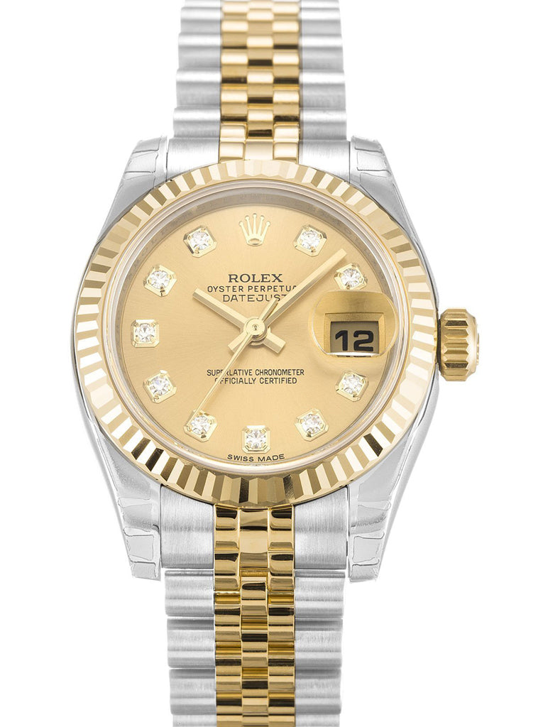 Replica Rolex Lady-Datejust 26mm Champagne Dial 179173-2
