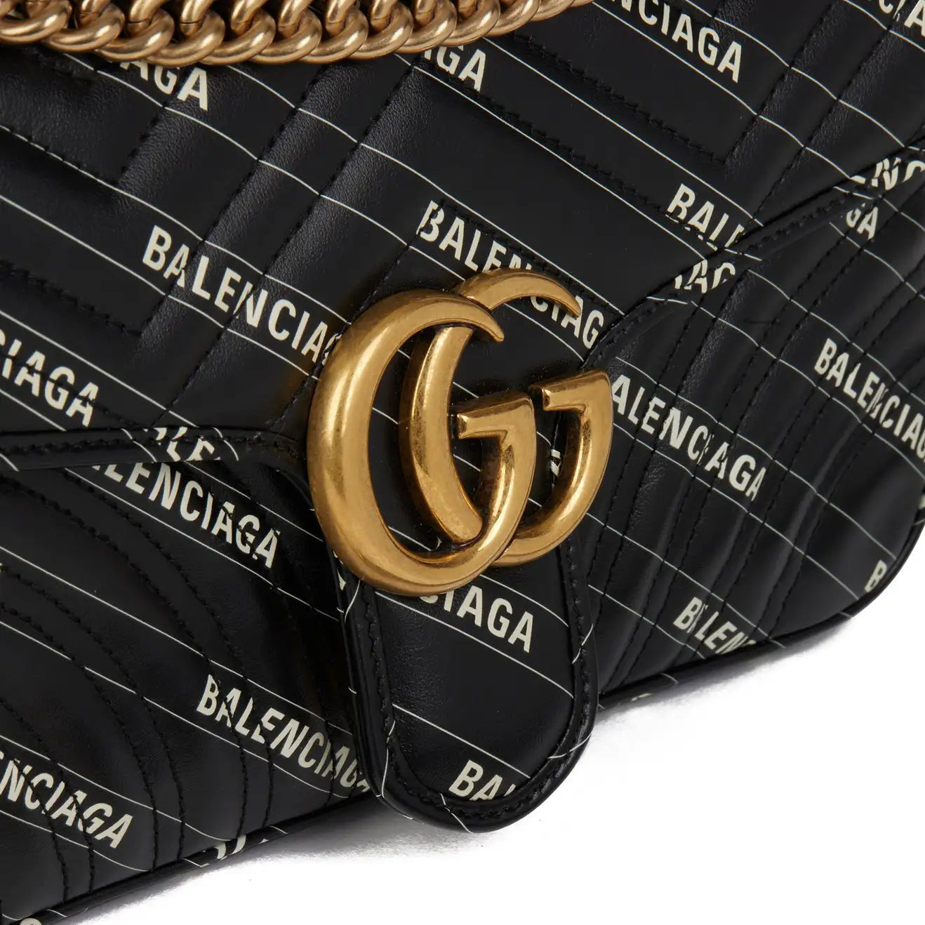 Gucci x Balenciaga The Hacker Project Small GG Marmont Bag - Black
