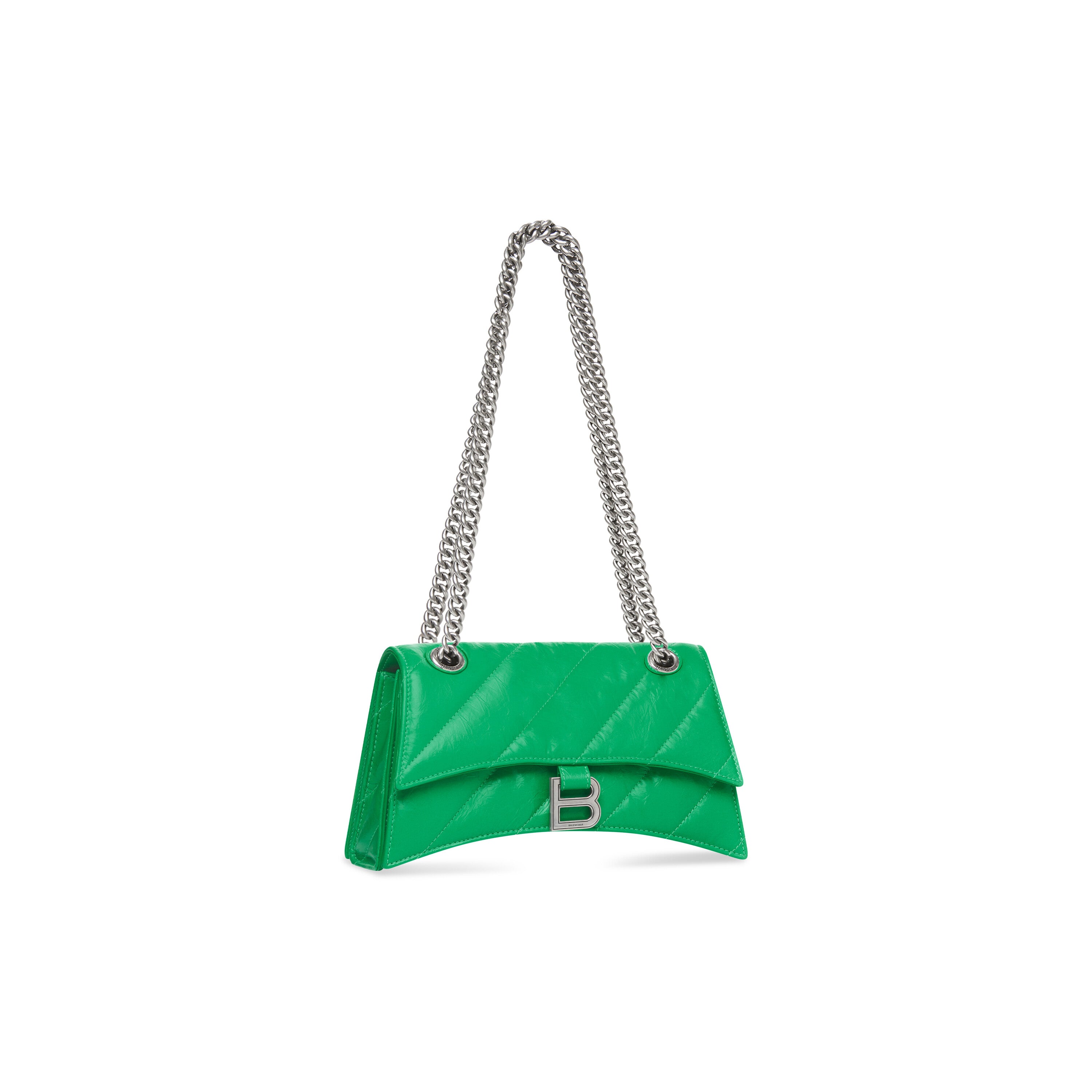 WOMEN'S CRUSH SMALL CHAIN BAG QUILTED IN BRIGHT GREEN