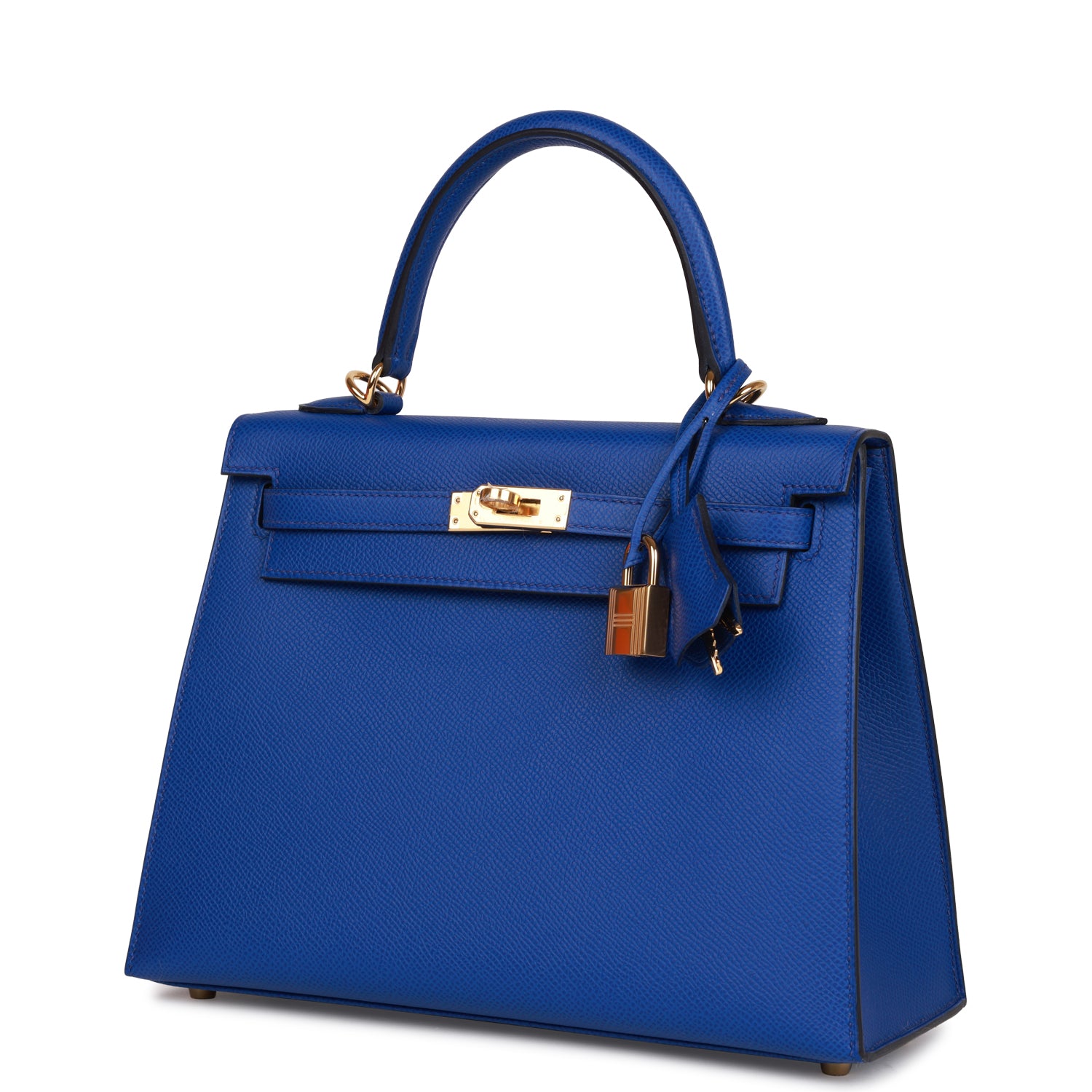 Hermès Kelly Sellier 25 Bleu Royal Epsom Gold Hardware