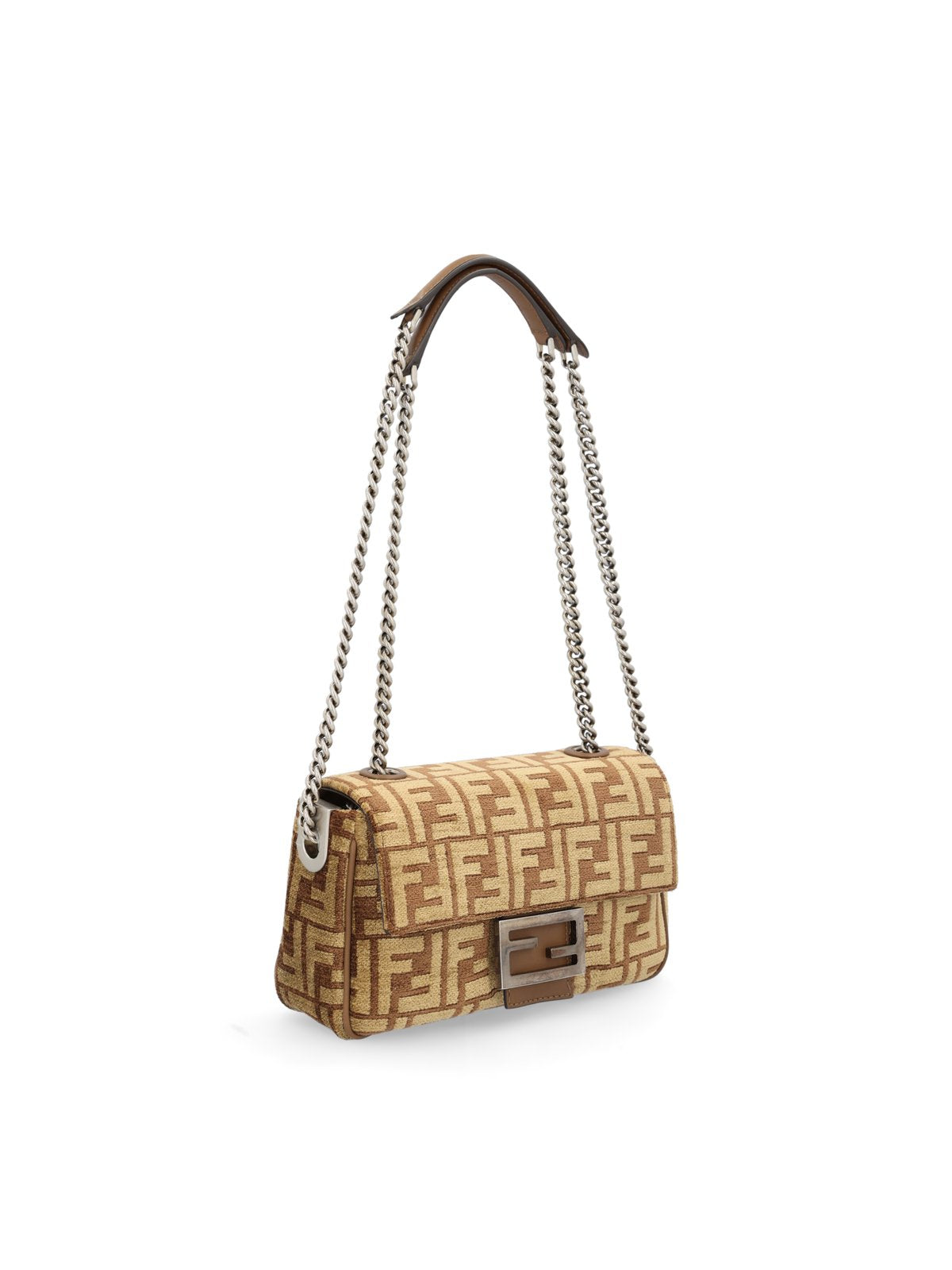 Fendi Baguette Monogram Jacquard Midi Shoulder Bag