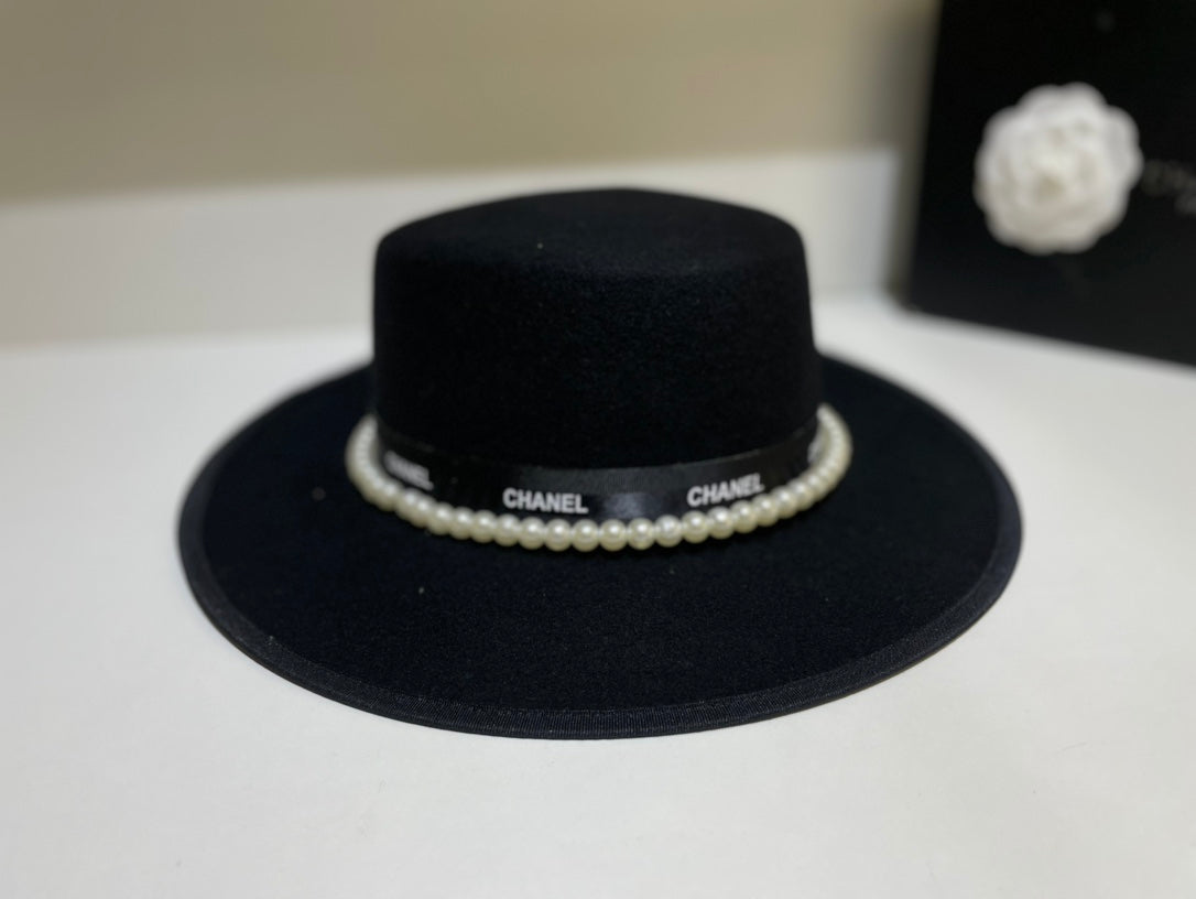 Camellia Wool Flat Top Hat