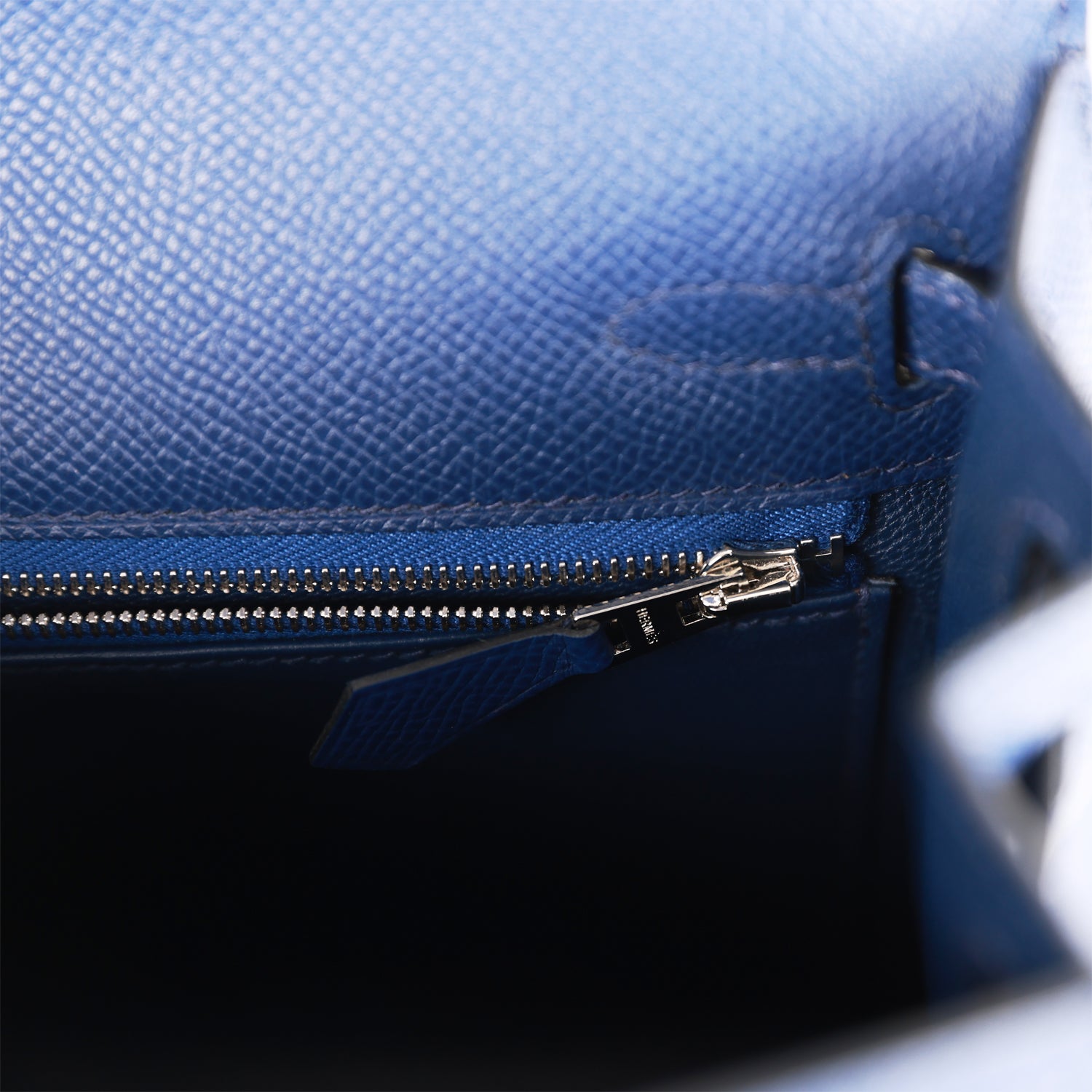 Hermès Kelly Sellier 25 Bleu Saphir Epsom Palladium Hardware