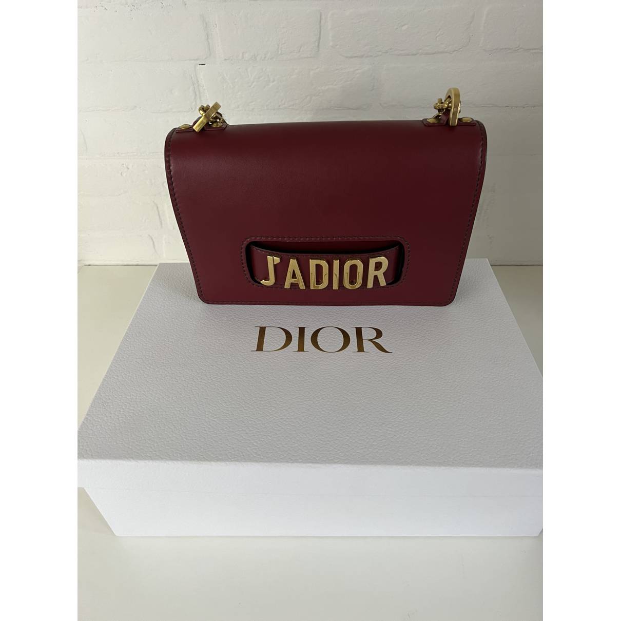 Dior J'adior Mongolian Lamb Handbag Burgundy In Mongolian Lamb