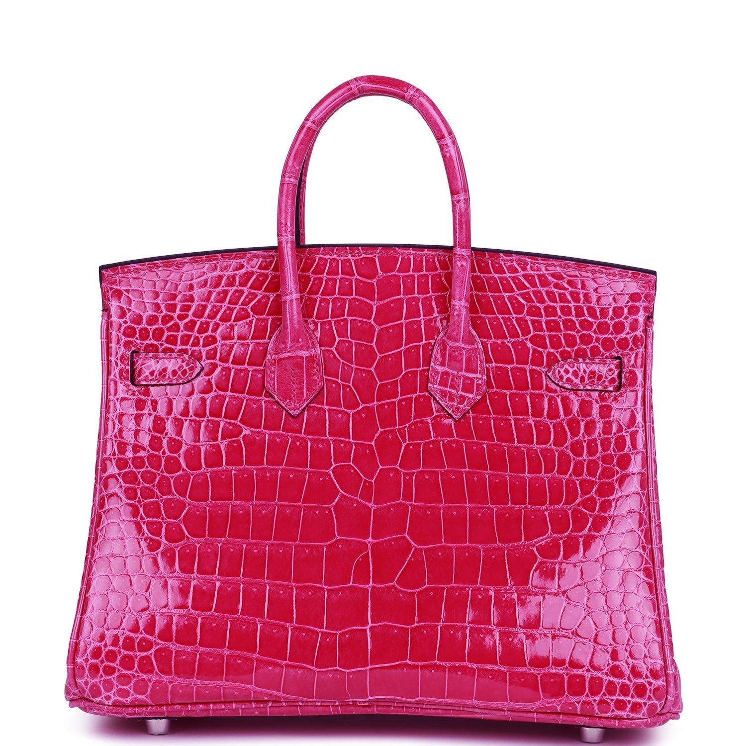 Hermès Birkin 25 Rose Mexico Shiny Porosus Crocodile Palladium Hardware