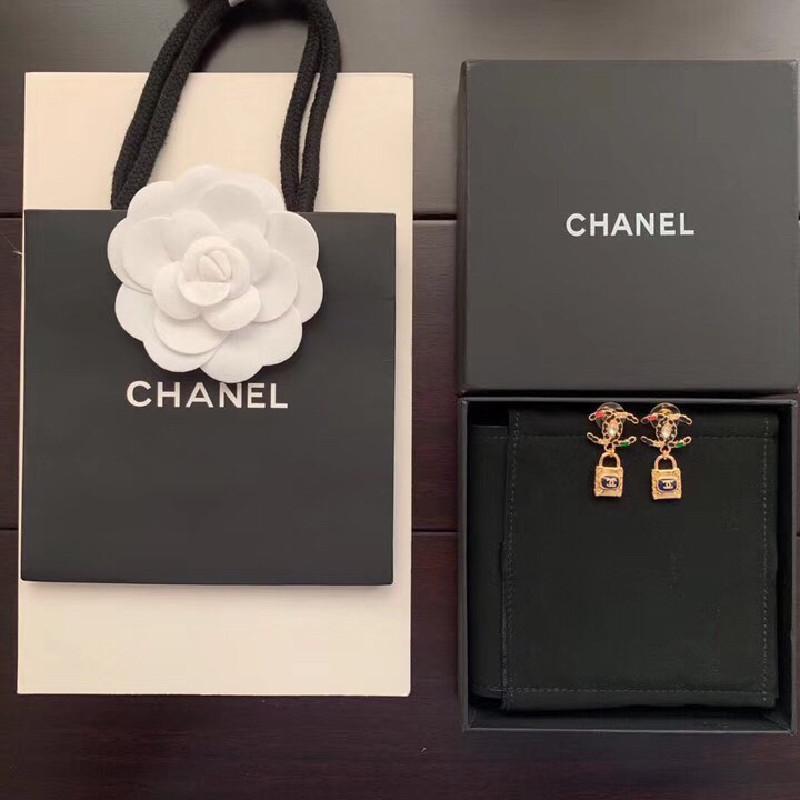 Fashion Rhinestone Lock Earrings