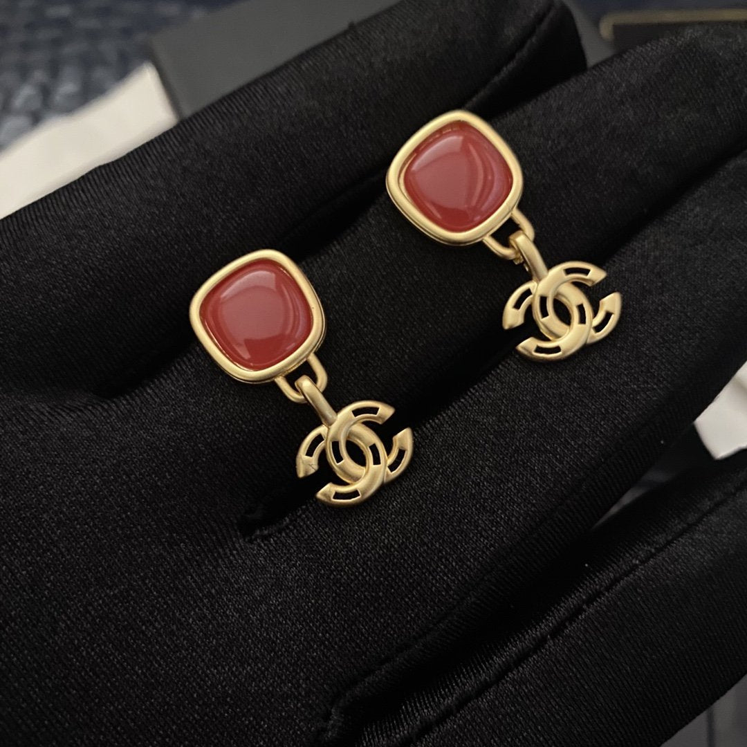 Classic Double C Pendant Earrings